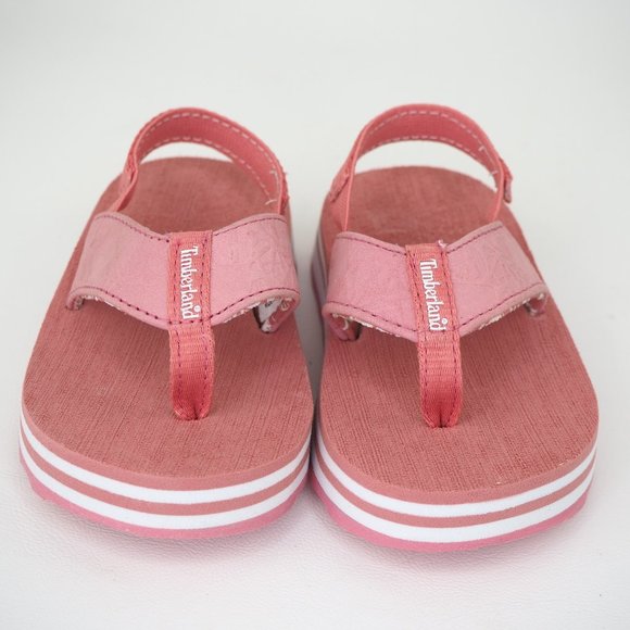 Timberland Flip Flop Toddlers Sandals Leather Dead Stock Sports Pink Sz 6C - Picture 4 of 12